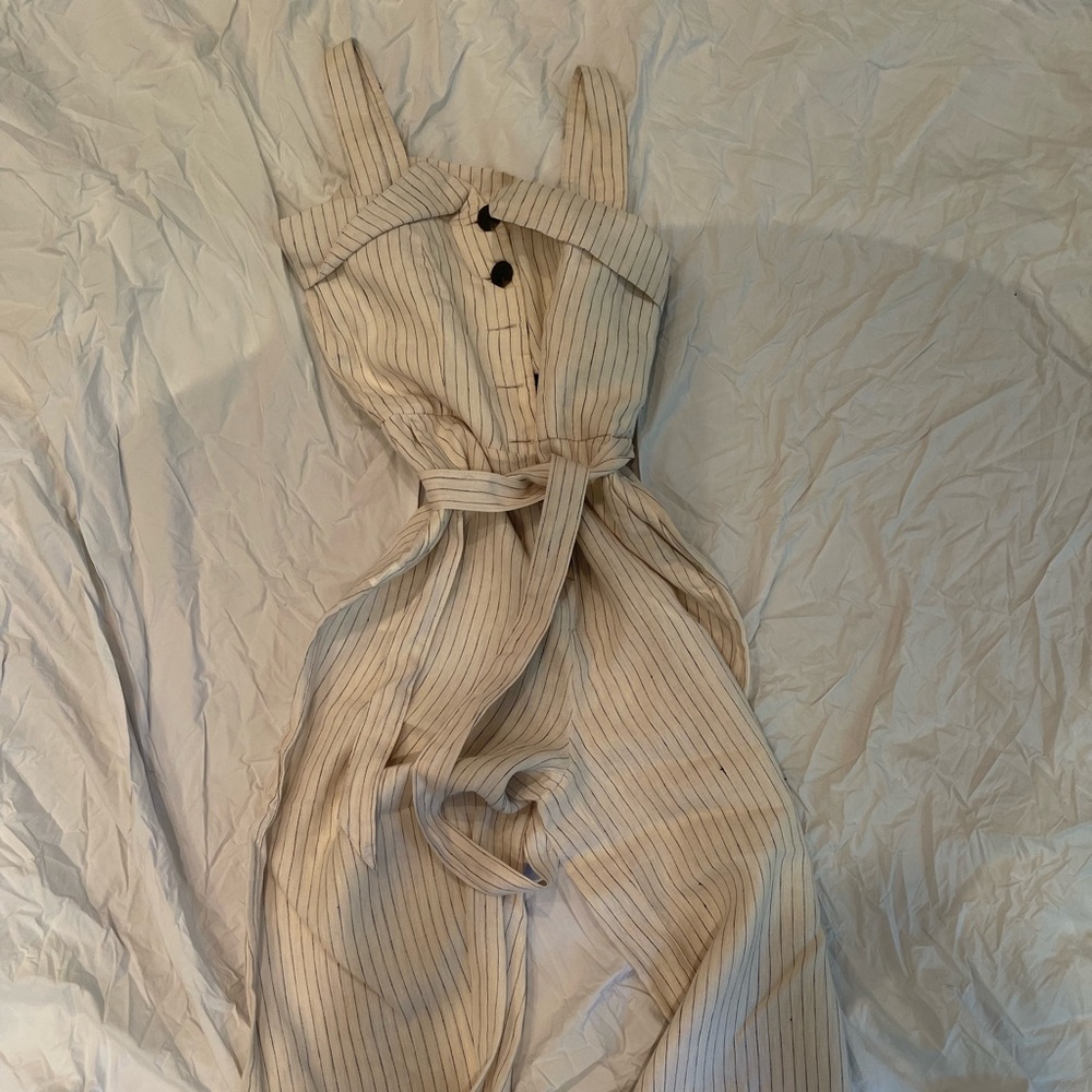 Wide leg linen jumpsuit
